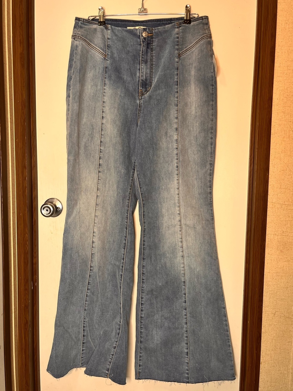 We The Free Light Blue Flare Jeans with Panel Seams